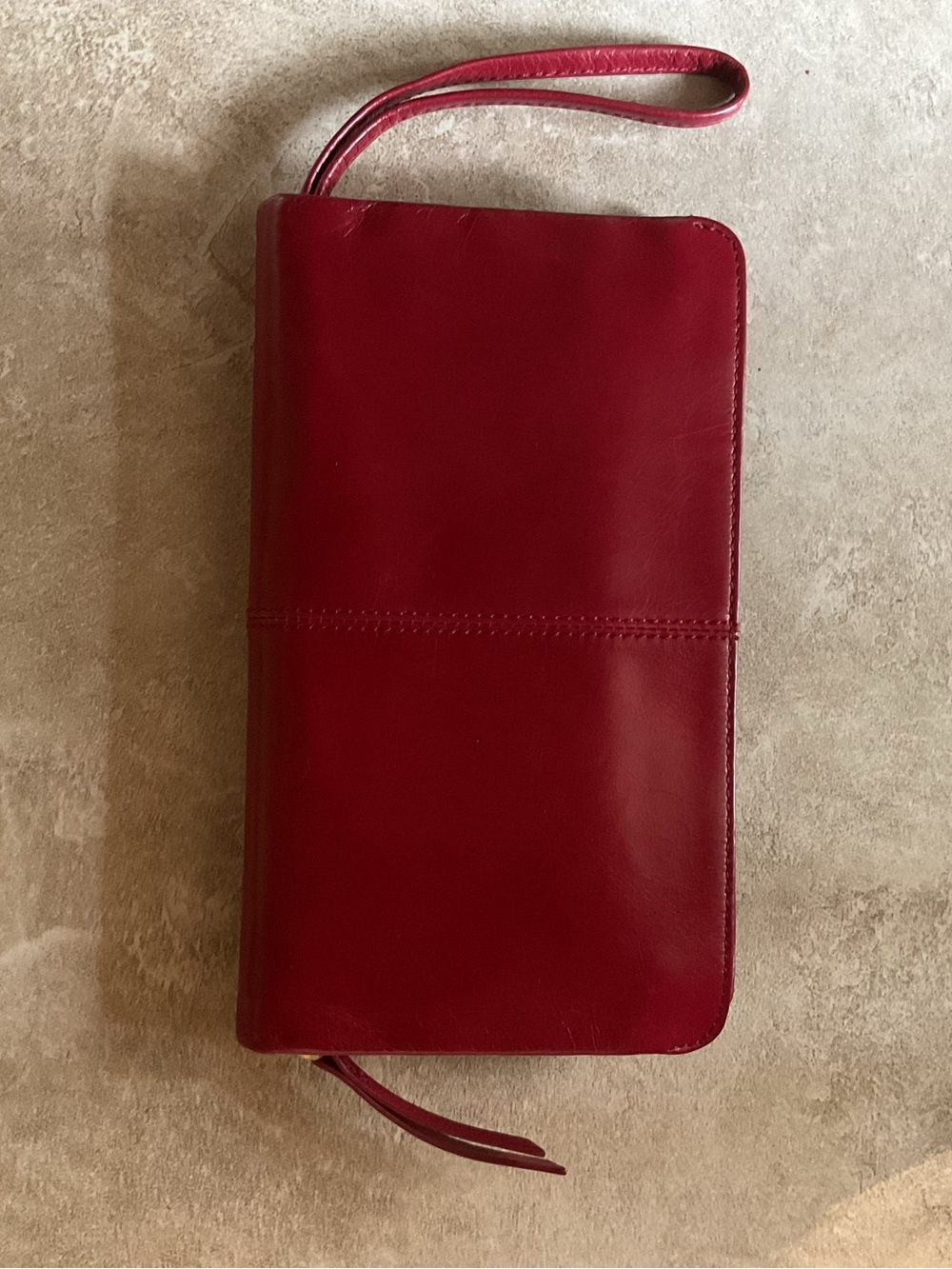 HOBO Burgundy Leather Wristlet Clutch - Picture 2 of 5